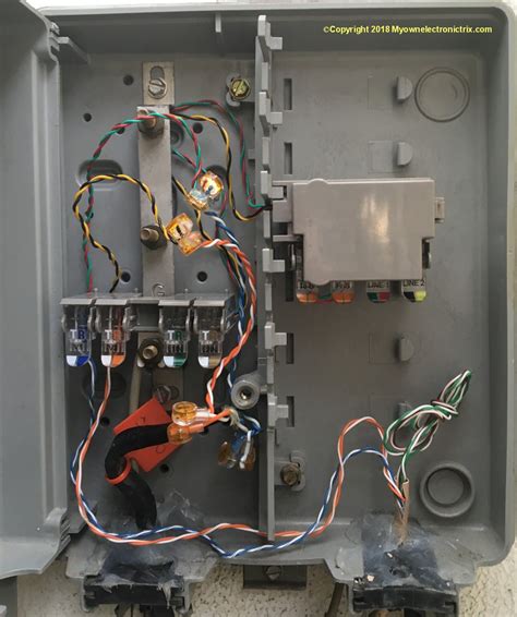 where is the telephone junction box located|telephone junction box outside house.